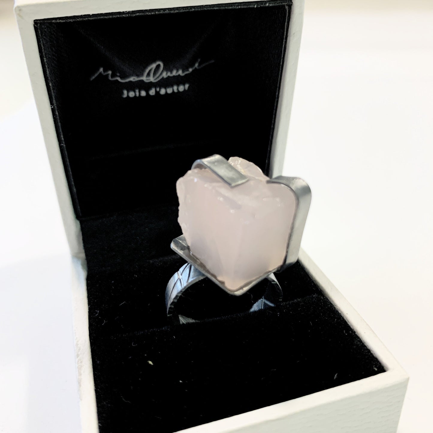 ANILLO CUARZO ROSA Y PLATA - PINK ROCKS