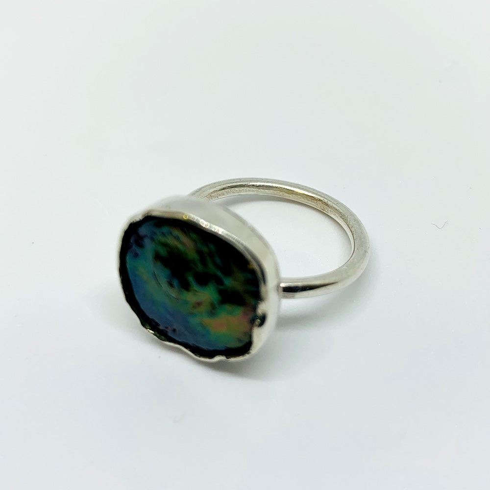 Anillo Paua Shell - Joyería Artesanal - Mia Querol Joia